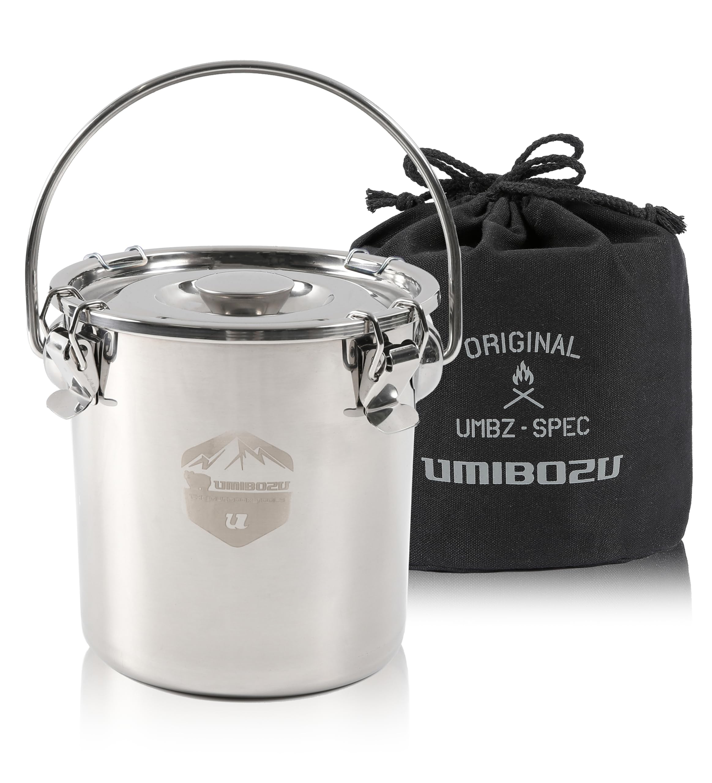 Umibozu(ウミボウズ) 火消し壺 焚き火 ステンレス 炭消し壺 国内検品 キャンプ 収納袋付き (シルバー M) Umibozu 火起こし｜焚き火用品専門店 AIRLINK BONFIRE
